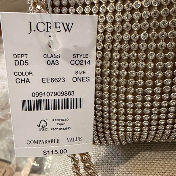 J. Crew Champagne Mini-Rhinestone Handbag/NWT - Picture 4 of 11